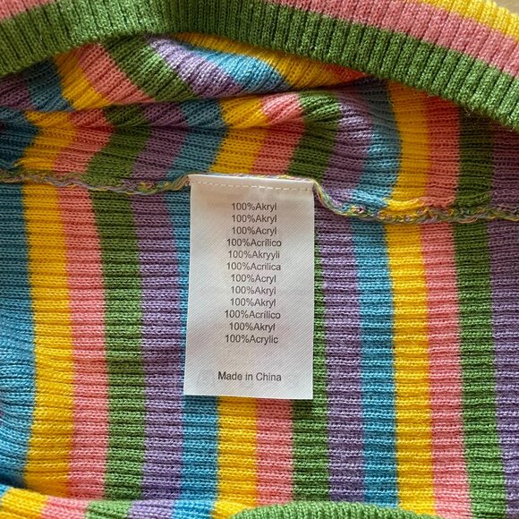 The Ragged Priest Women's Pastel Horizontal Striped Mini Skirt size Medium - Picture 4 of 5